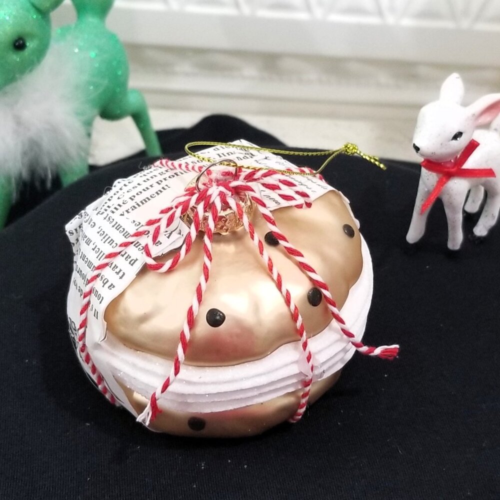Blown Glass Whoopie Pie Chocolate Chip Cookie Sandwich Christmas Ornament